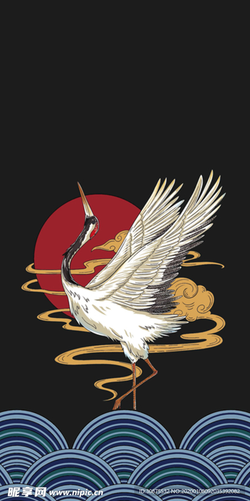 中国风仙鹤手机壳