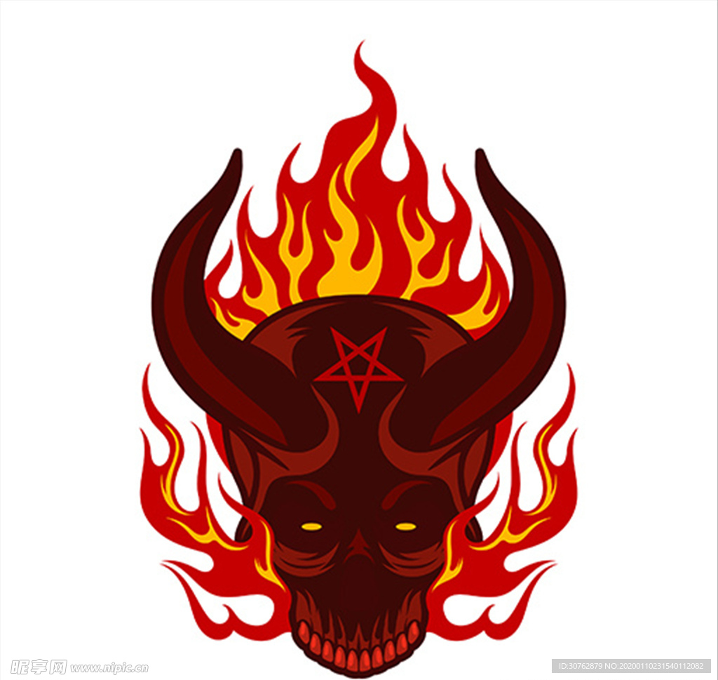 服装图案底纹数码印花骷髅头