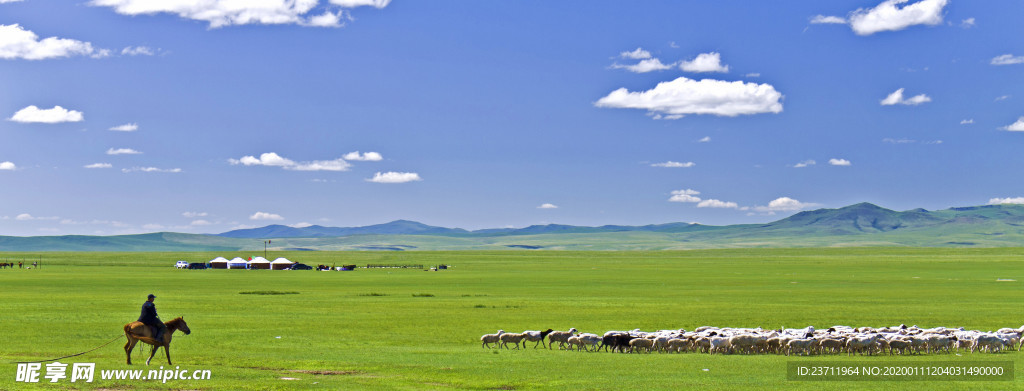 草原 草 牛羊 河 内蒙古