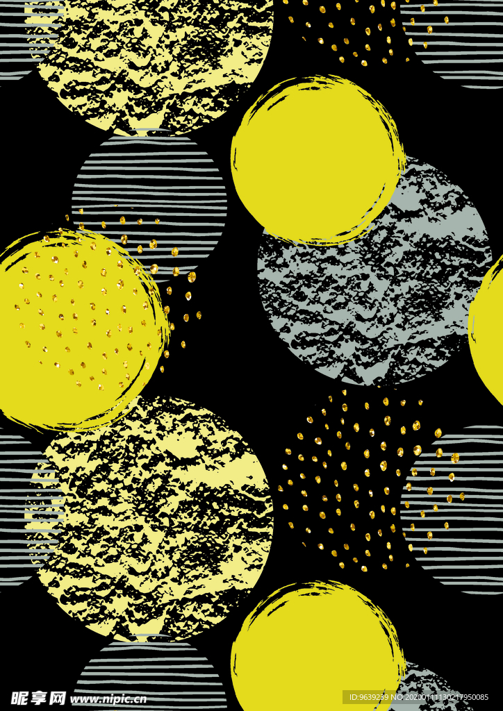 外太空星球夜晚印花