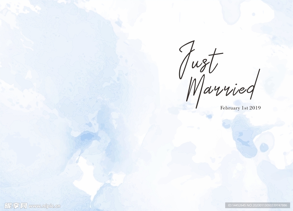 小清新蓝色水彩背景