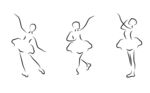 手绘芭蕾动作舞蹈矢量