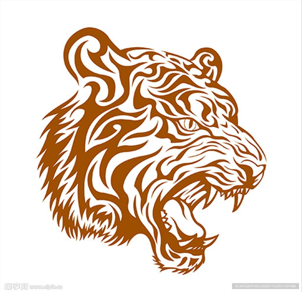 手绘卡通老虎森林之王