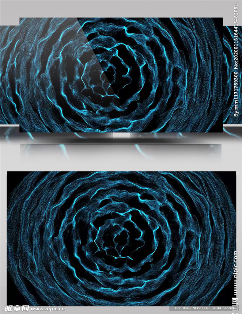 蓝色梦幻旋转舞台背景视频素材