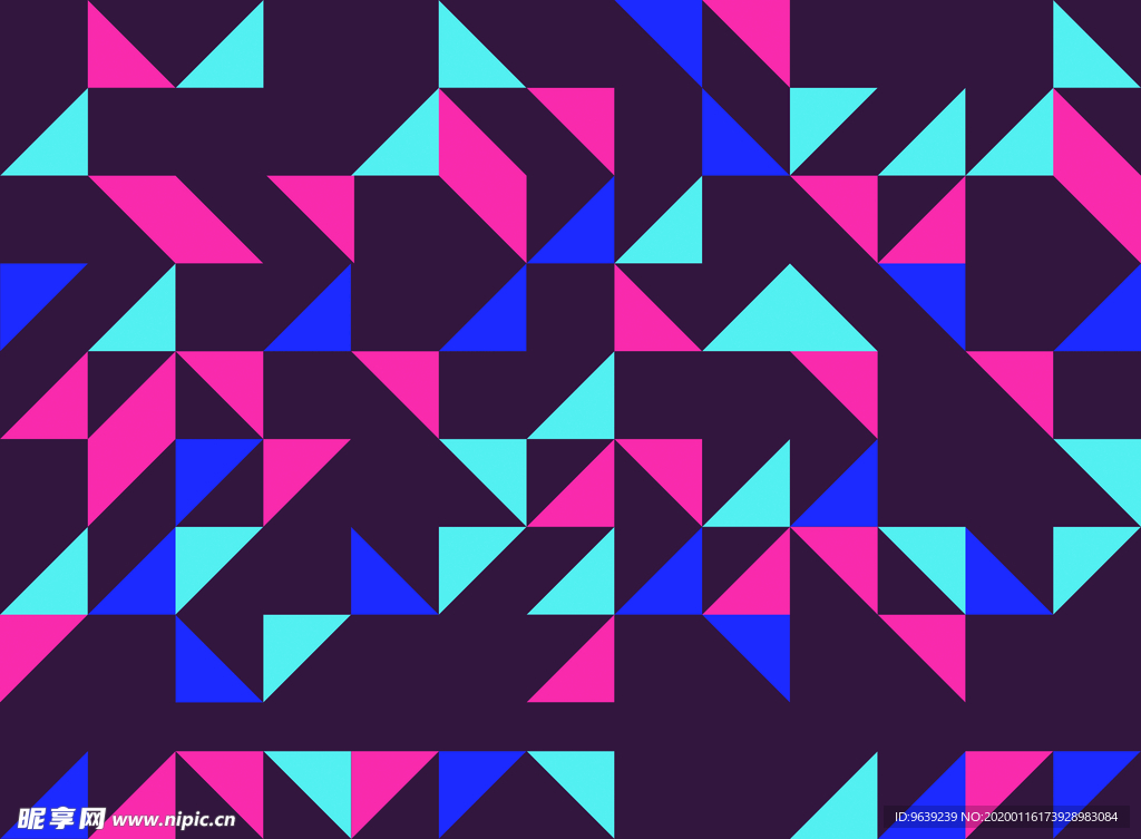 不规则几何图案经典三角形印花