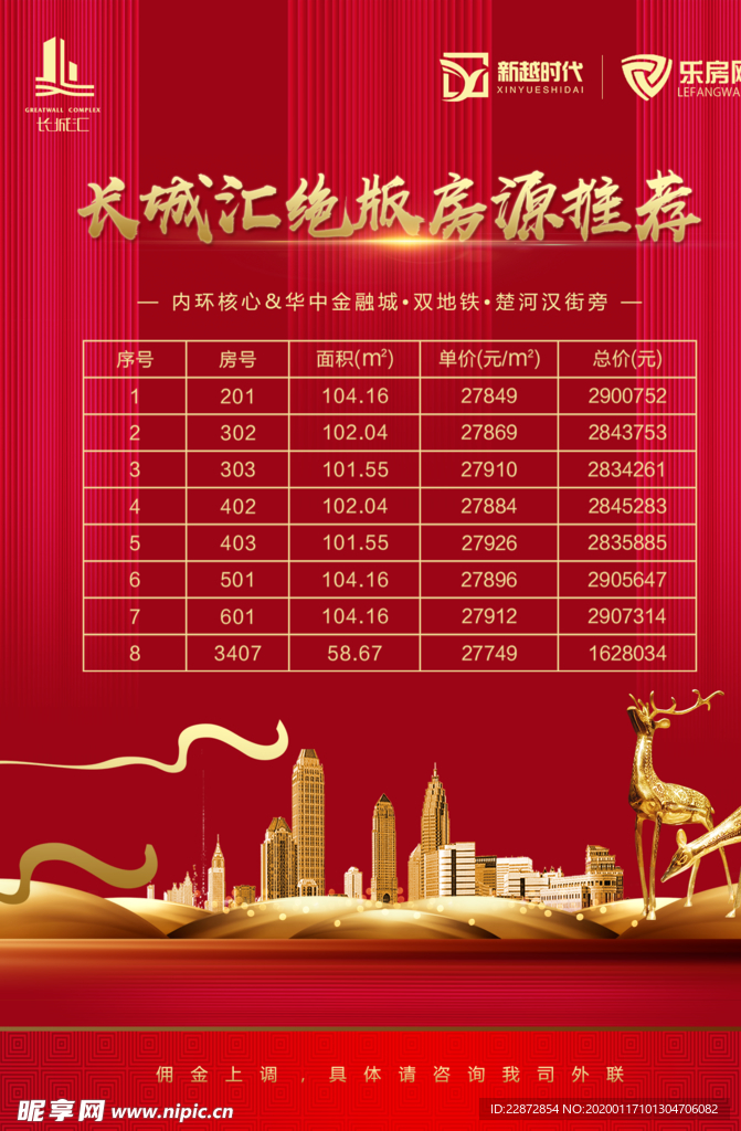 红色竖条纹背景金色房子鹿朋友圈