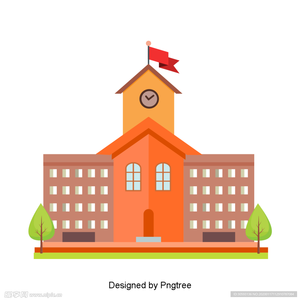 学校矢量插画卡通素材