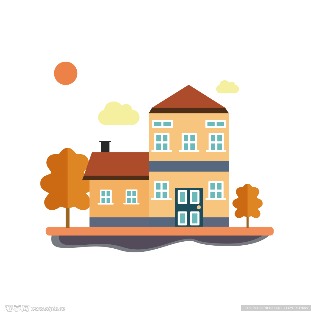 房子矢量卡通插画素材