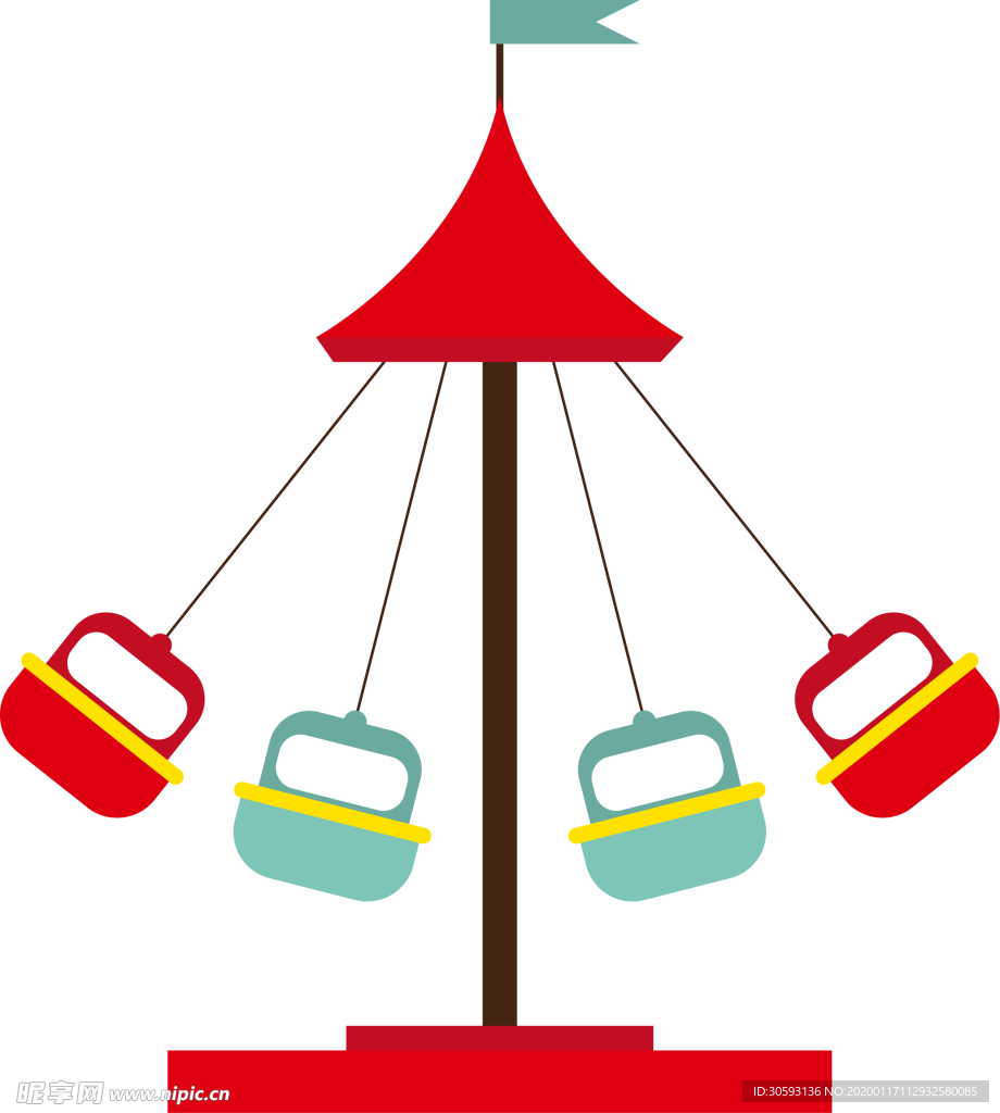 游乐园矢量插画卡通素材