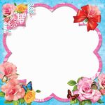 鲜花蝴蝶相框
