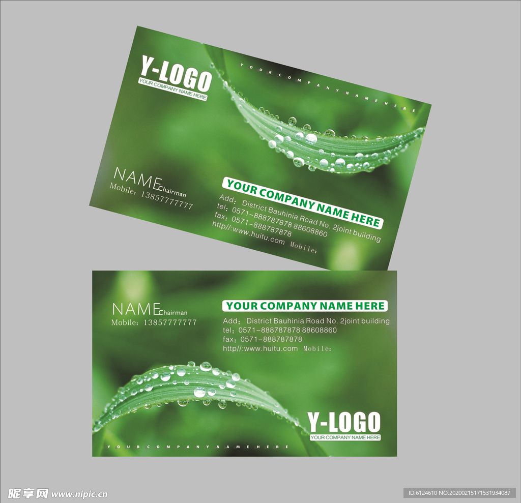 绿色名片 环保名片 清新名片