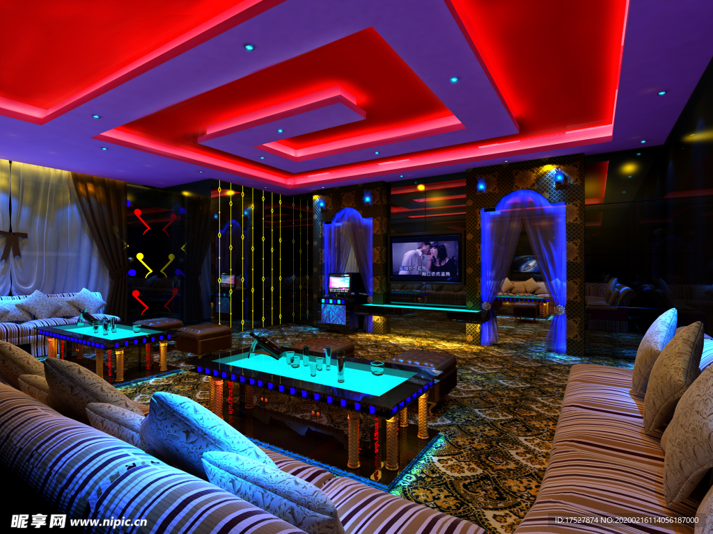 富丽堂皇奇光异彩的KTV包房