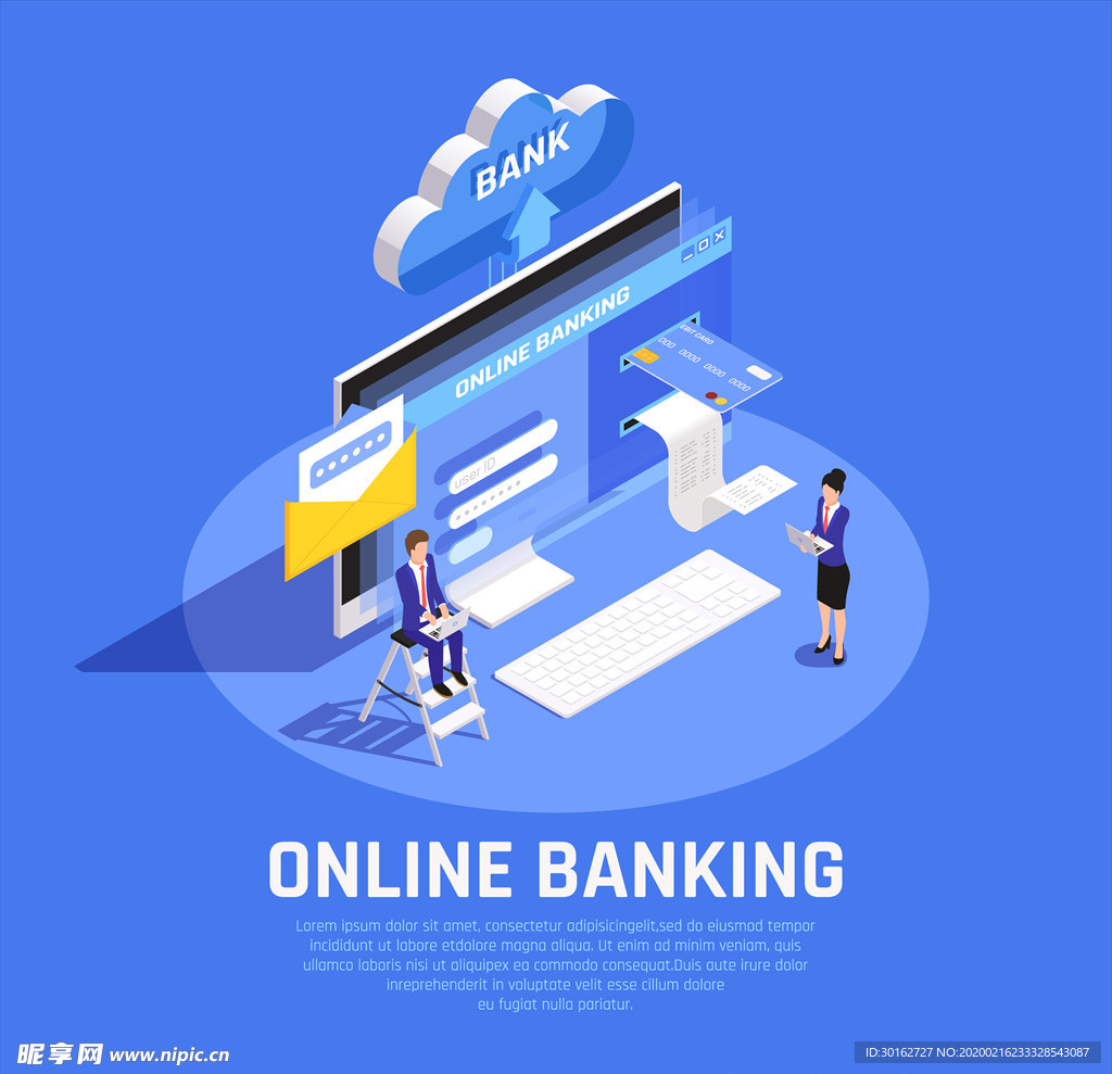 创意互联网金融支付插画设计