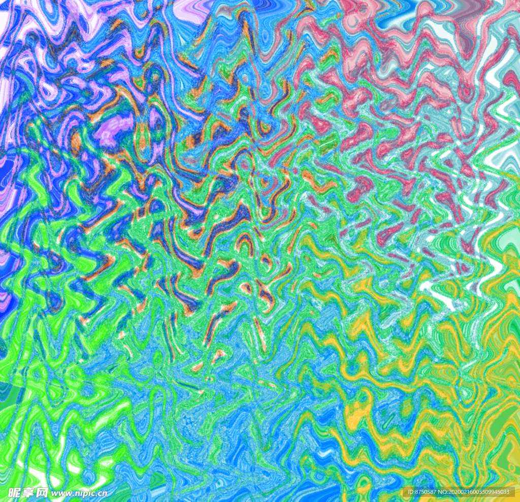 孔雀绿拼色质感纹理波浪