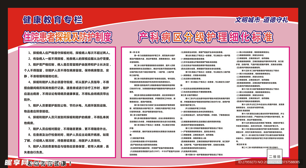 病区分级管理措施展板