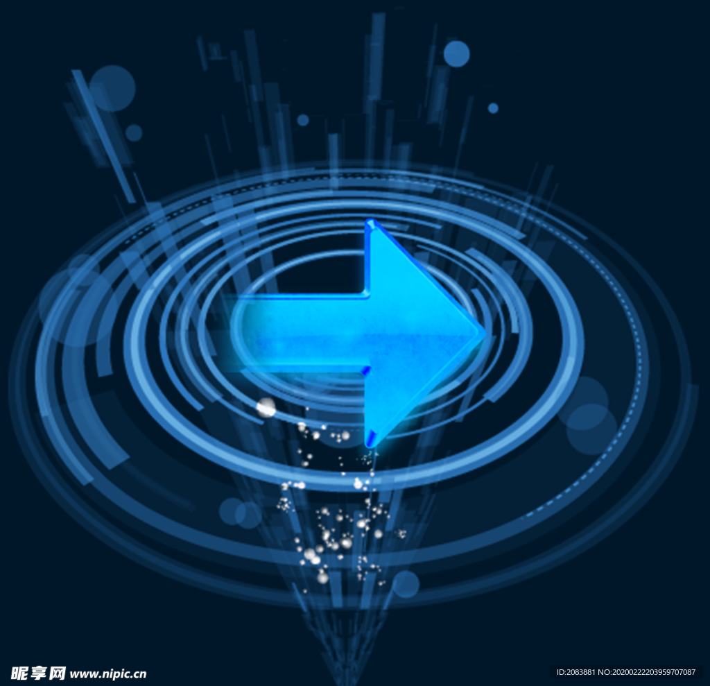 未来科技圆形箭头边框背景