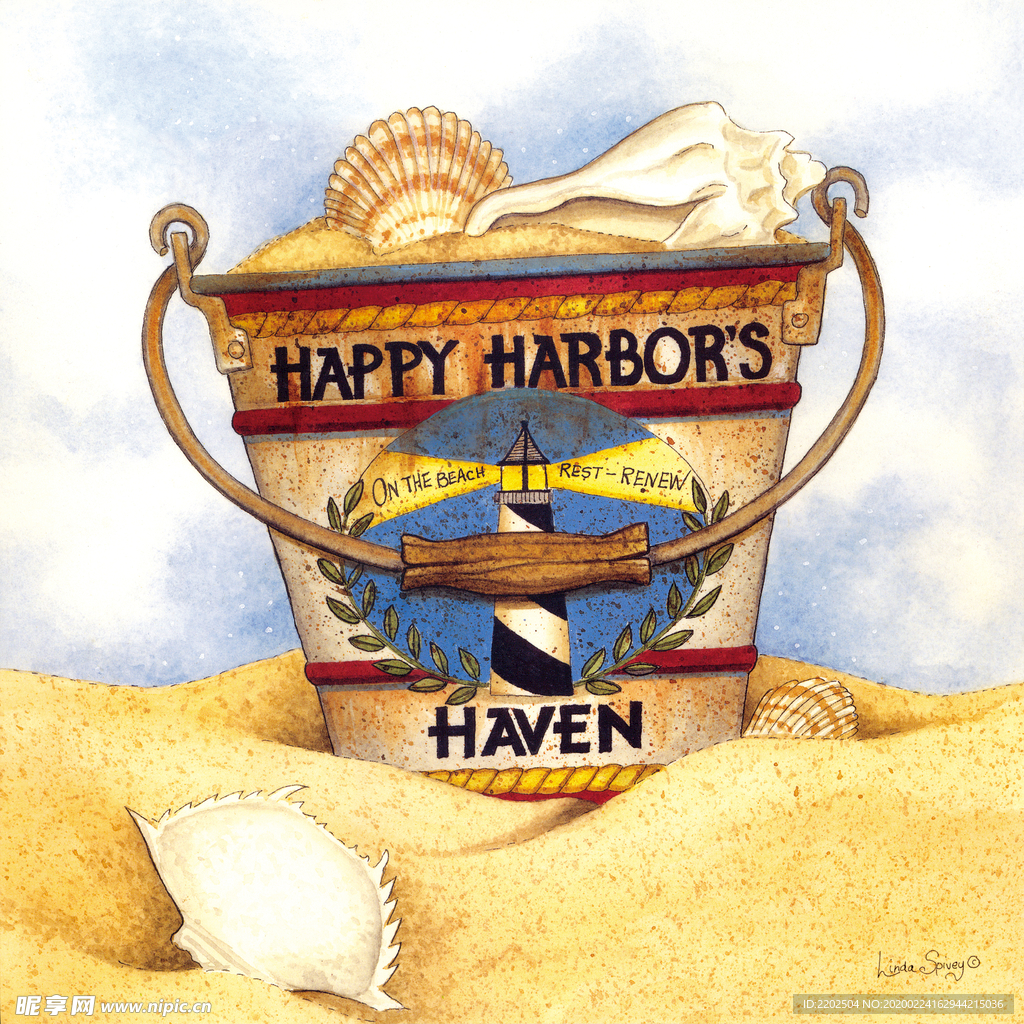 风景油画海边沙滩欧美装饰画