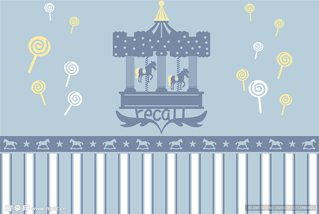 旋转木马背景墙