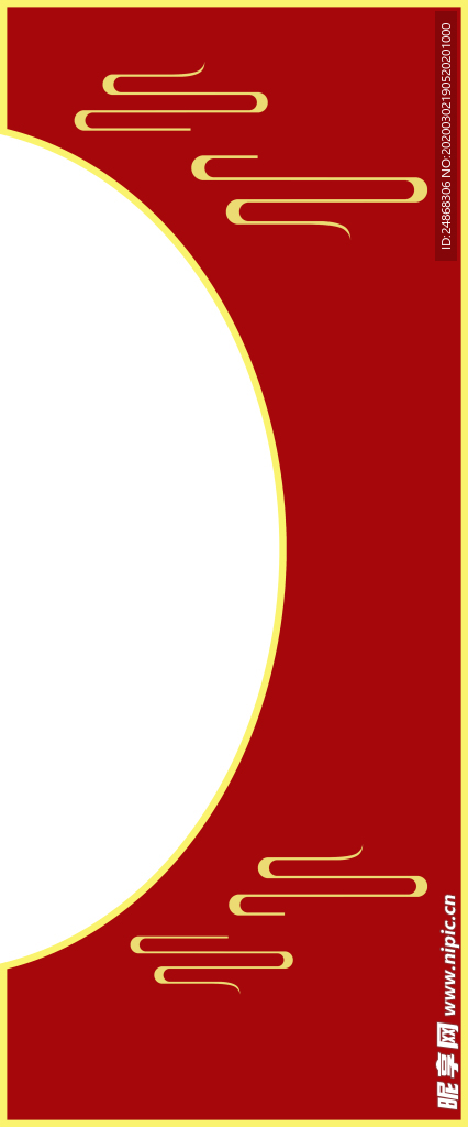 红色中式月亮门