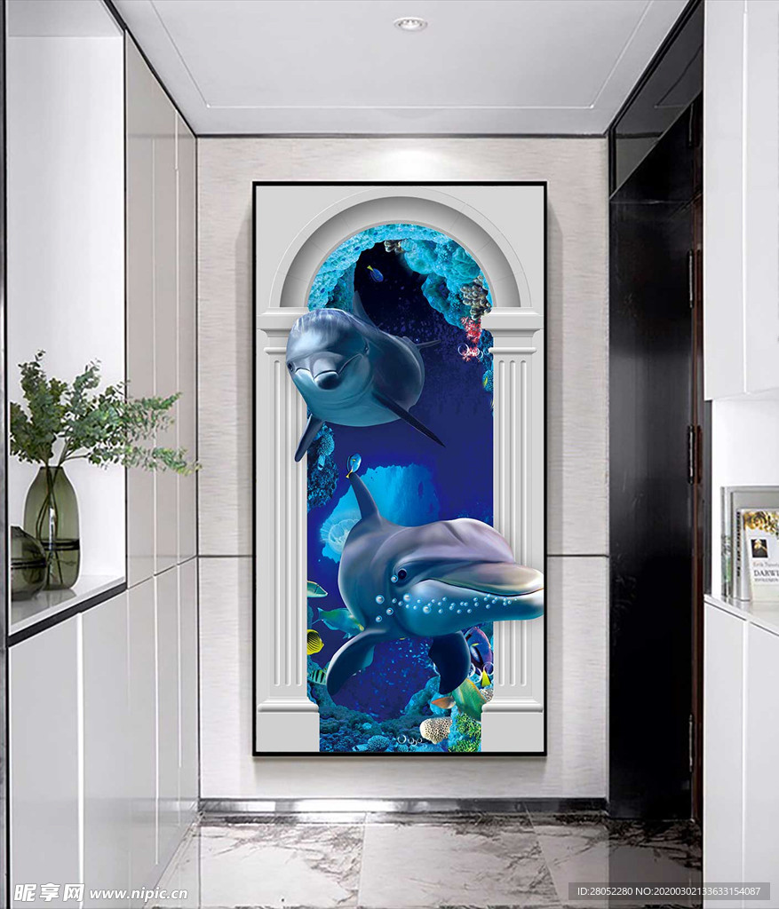 3D海豚玄关