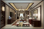 新中式客厅效果图