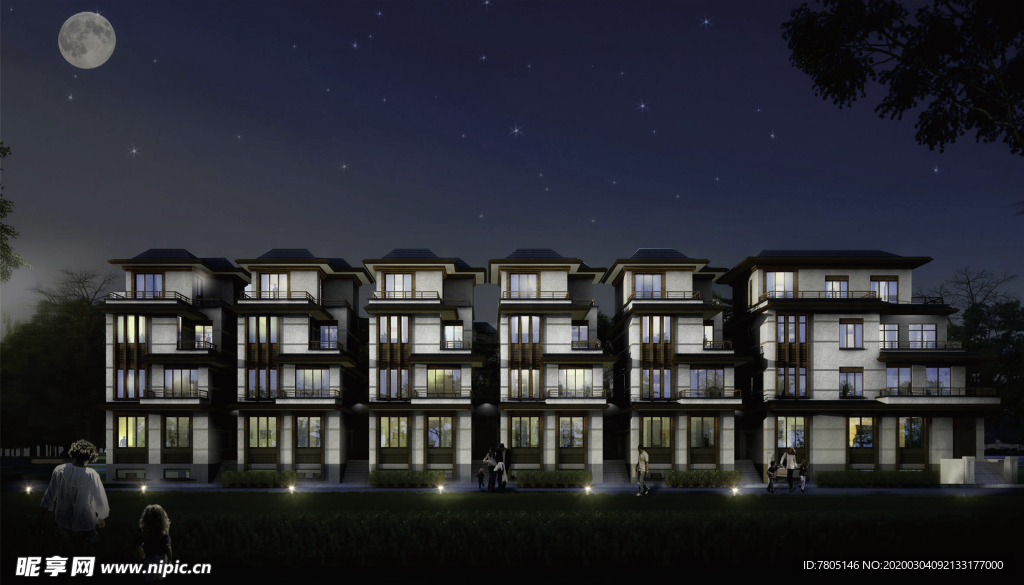 小区亮化效果图