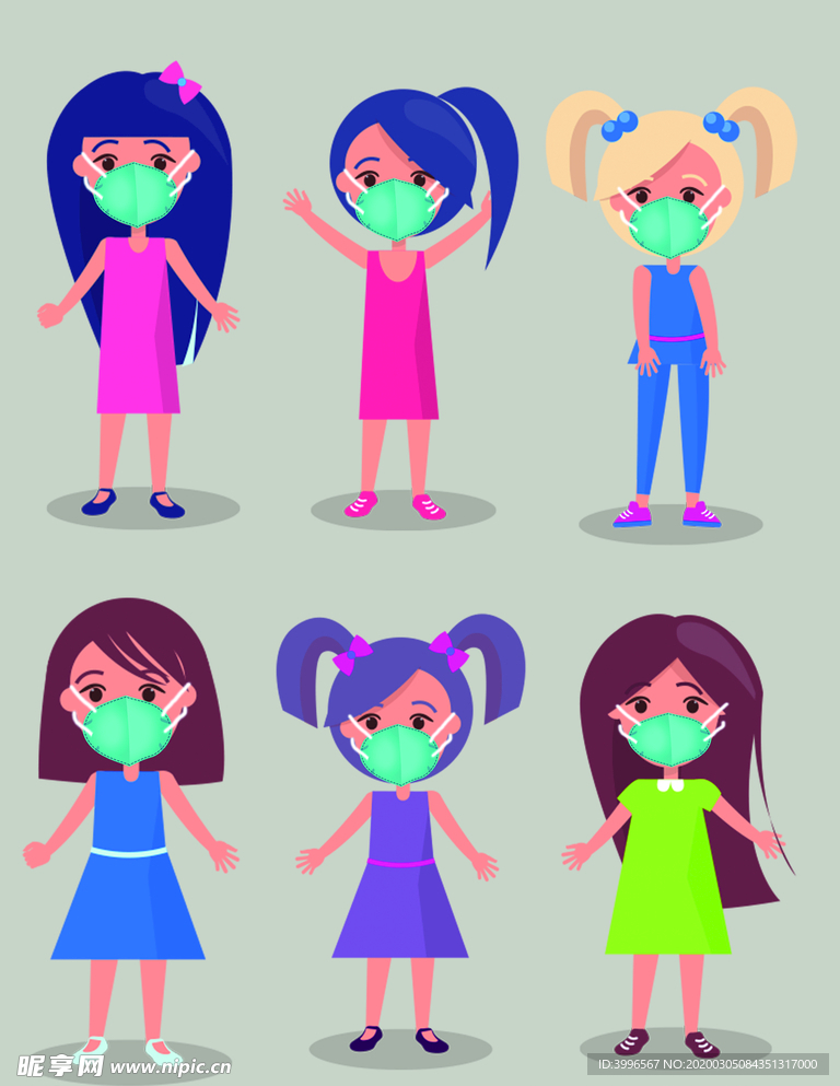戴口罩小姑娘