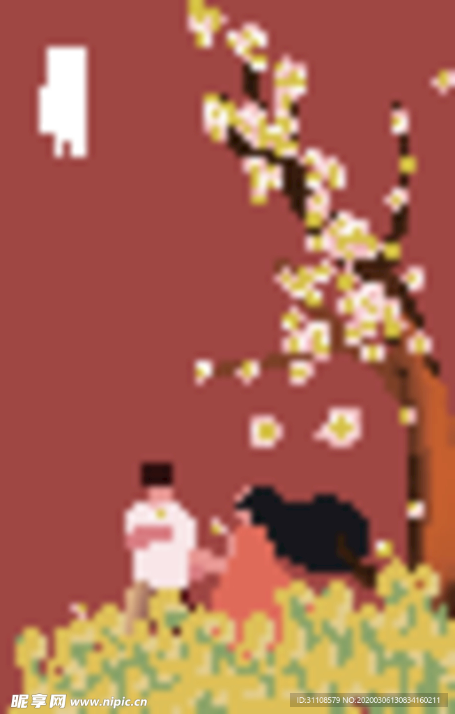 原创春天节气矢量扁平手绘插画