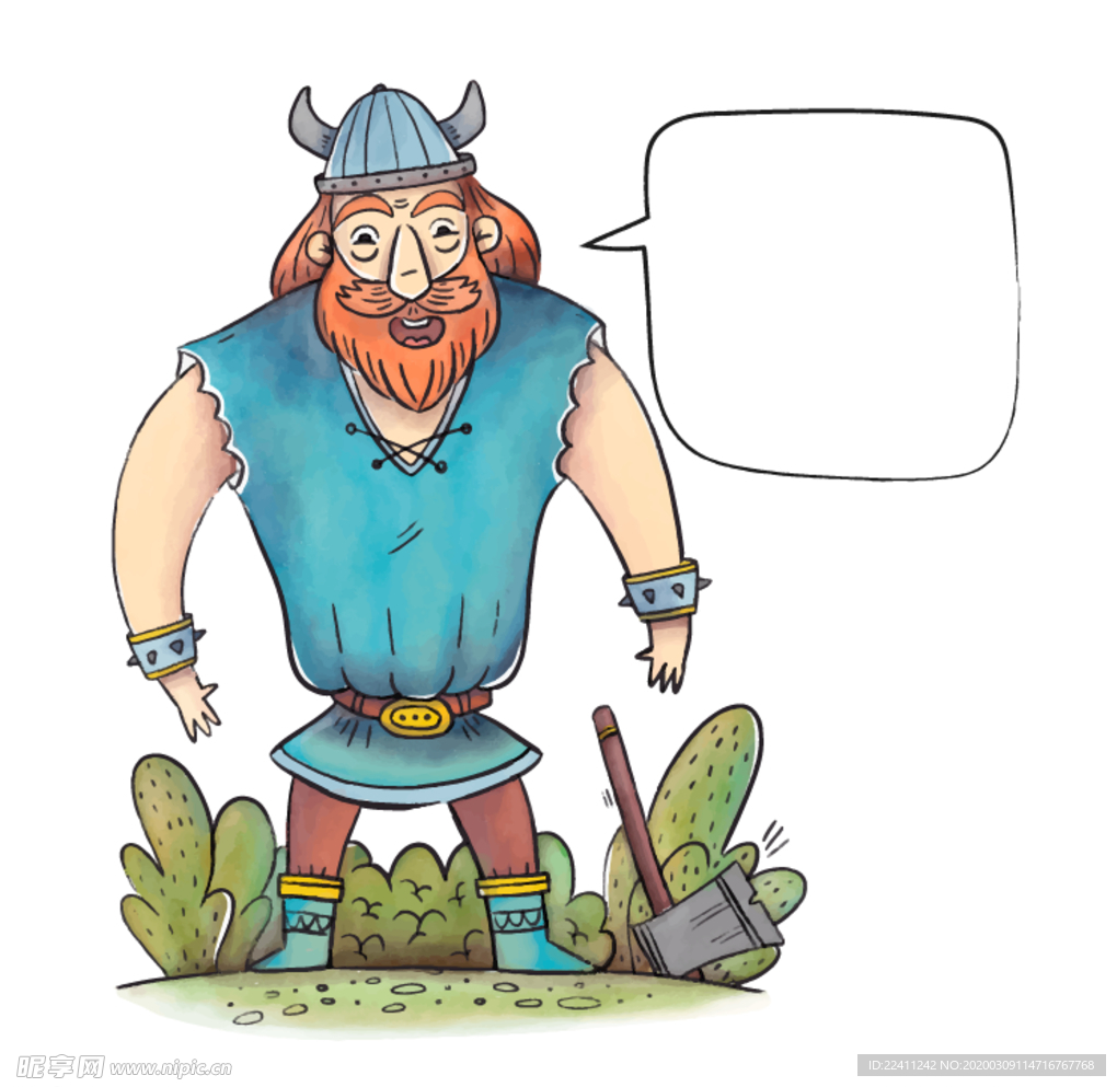 卡通手绘复古勇士