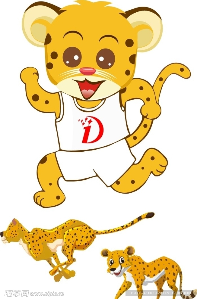 卡通豹子矢量图