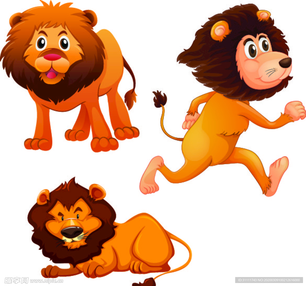 狮子合集  矢量图