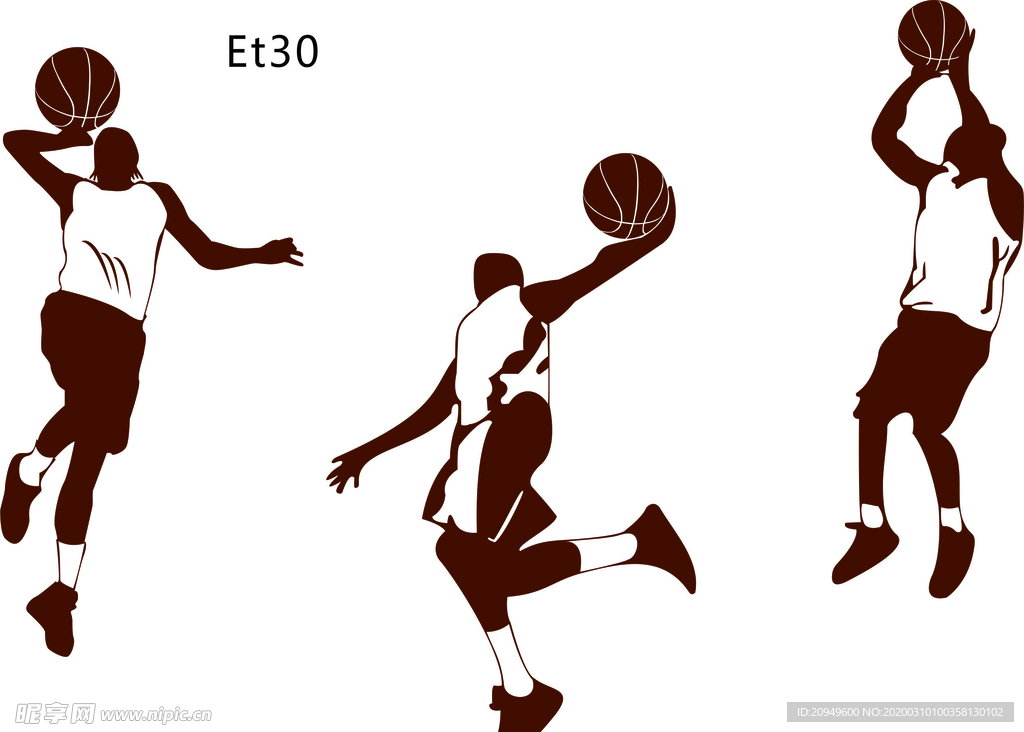 男孩打篮球矢量图
