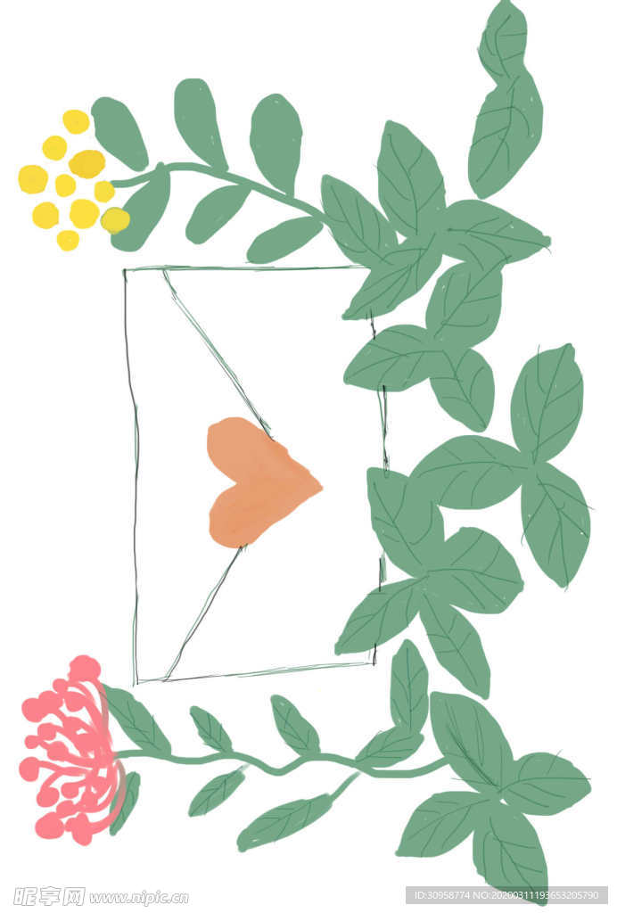 信封与花
