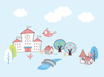 卡通校园风光