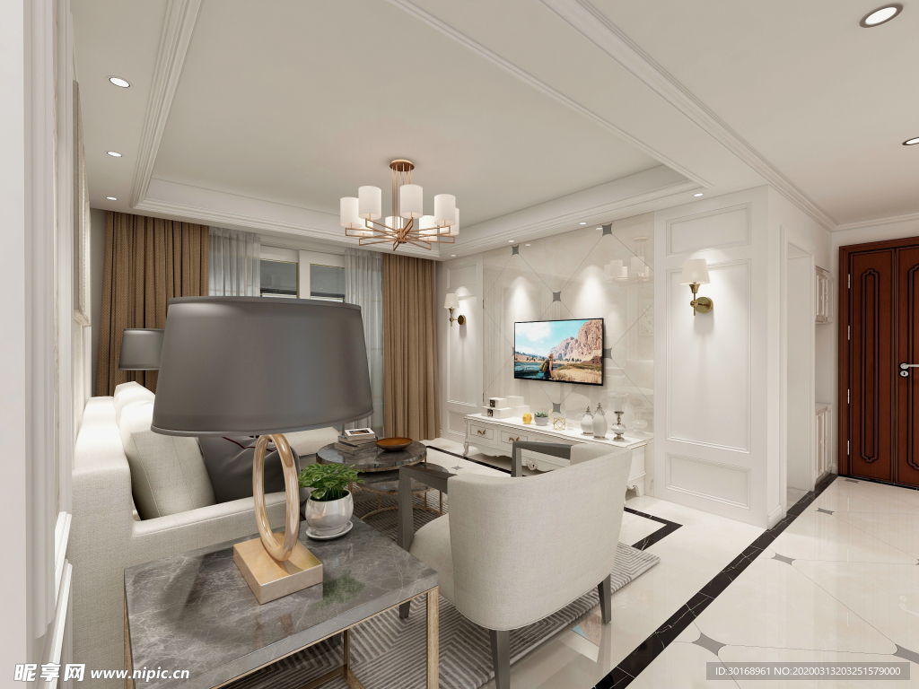 简欧客厅效果图