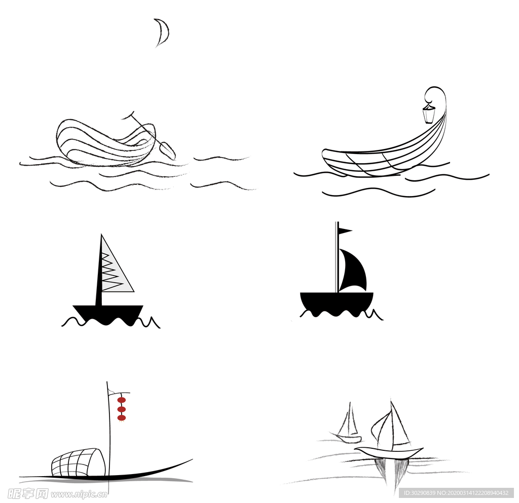 小船 古风小船 矢量文件 透明