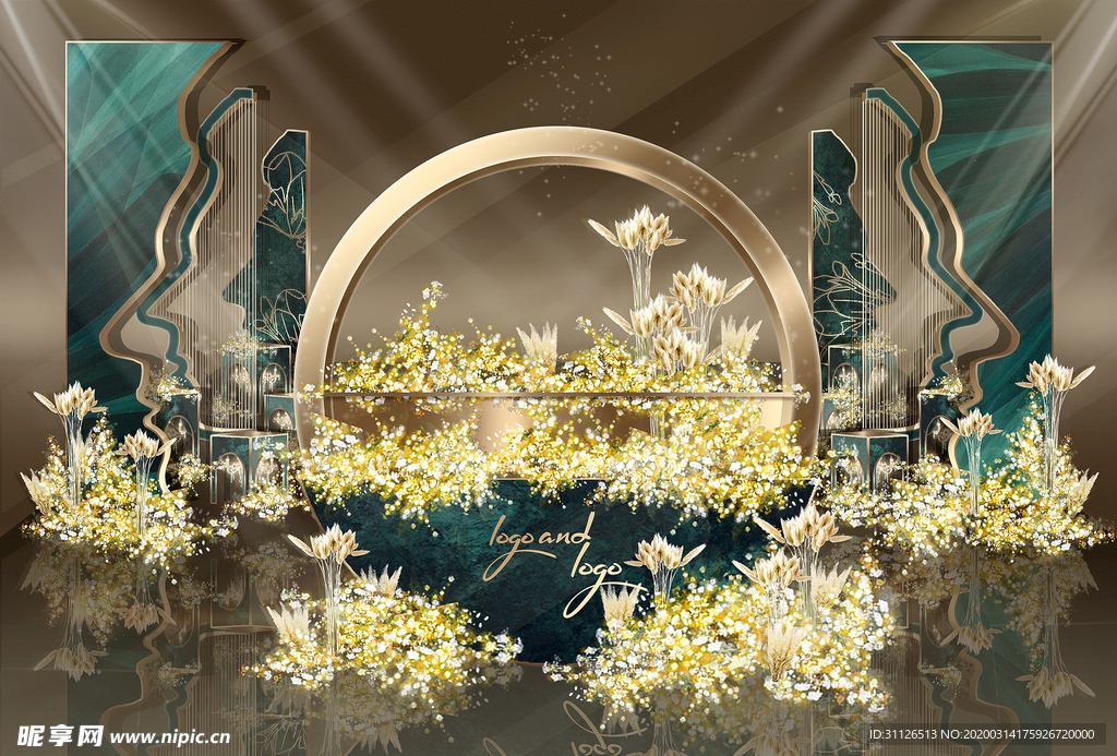 墨绿色婚礼效果图