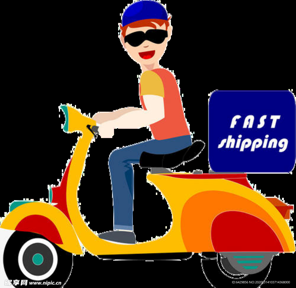 卡通快递小哥图片