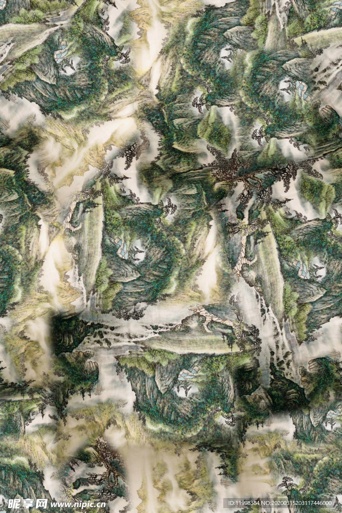 山水画数码印花