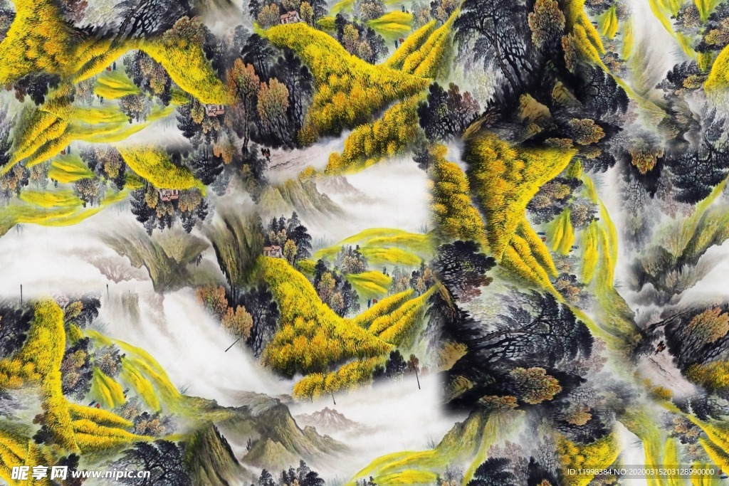 山水画数码印花