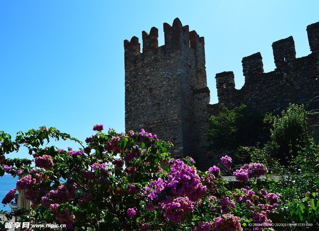 西尔米奥 湖 水 天空 太阳