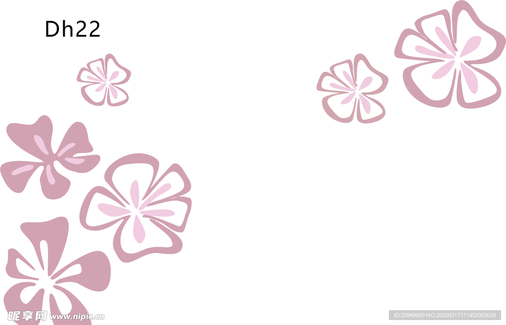 花瓣对角花矢量图案