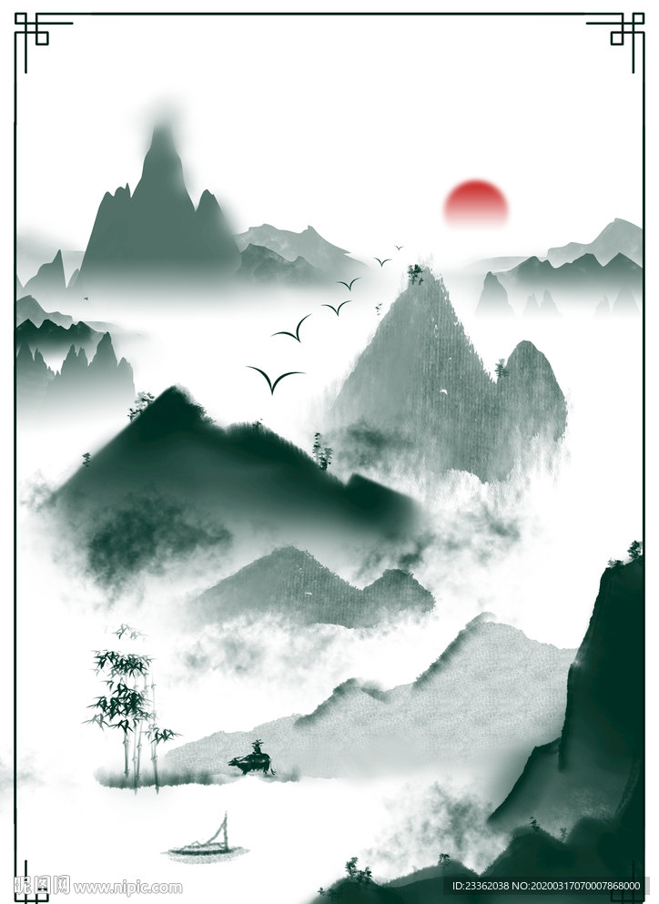 中国风水墨画背景