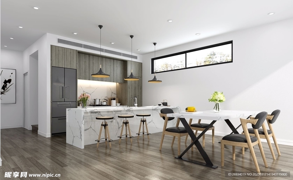 现代简约大气厨房餐厅