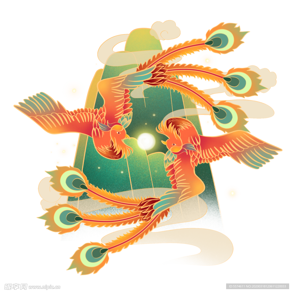凤凰国潮插画