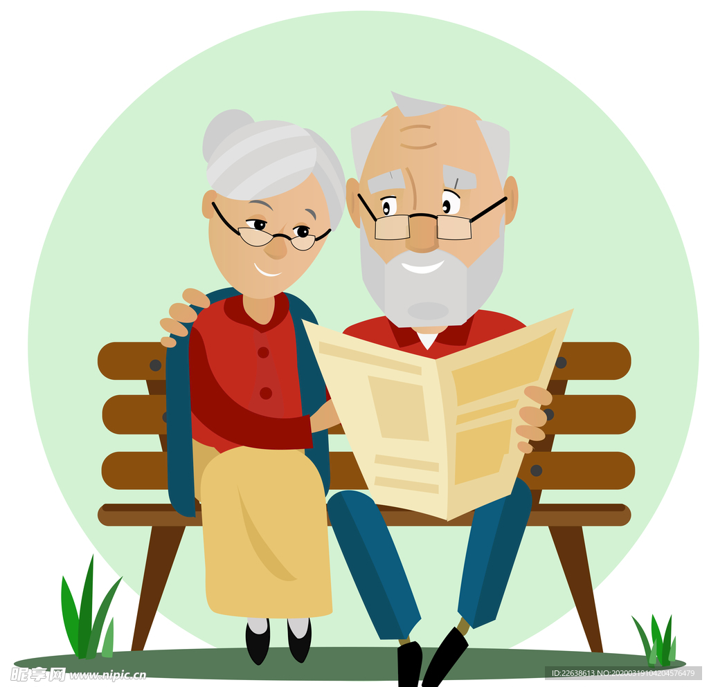 插画老年人