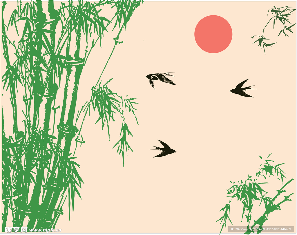 硅藻泥 中式 竹子