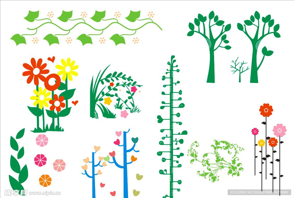 矢量素材 矢量图形 藤花 树