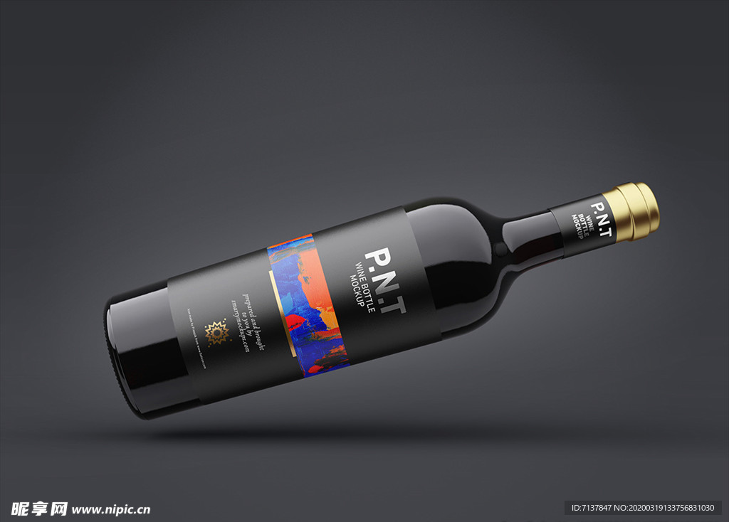 葡萄酒酒瓶样机