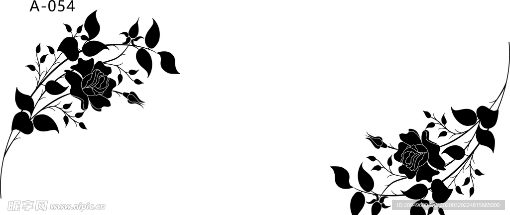 对角花矢量图片